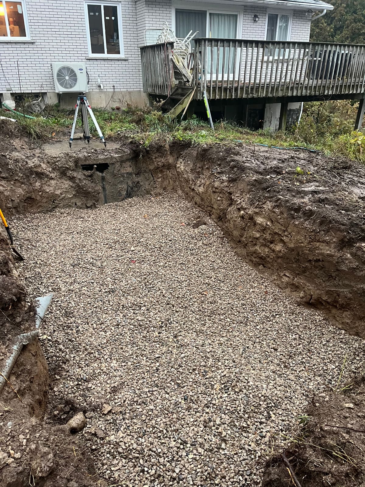 Fresh gravel pad