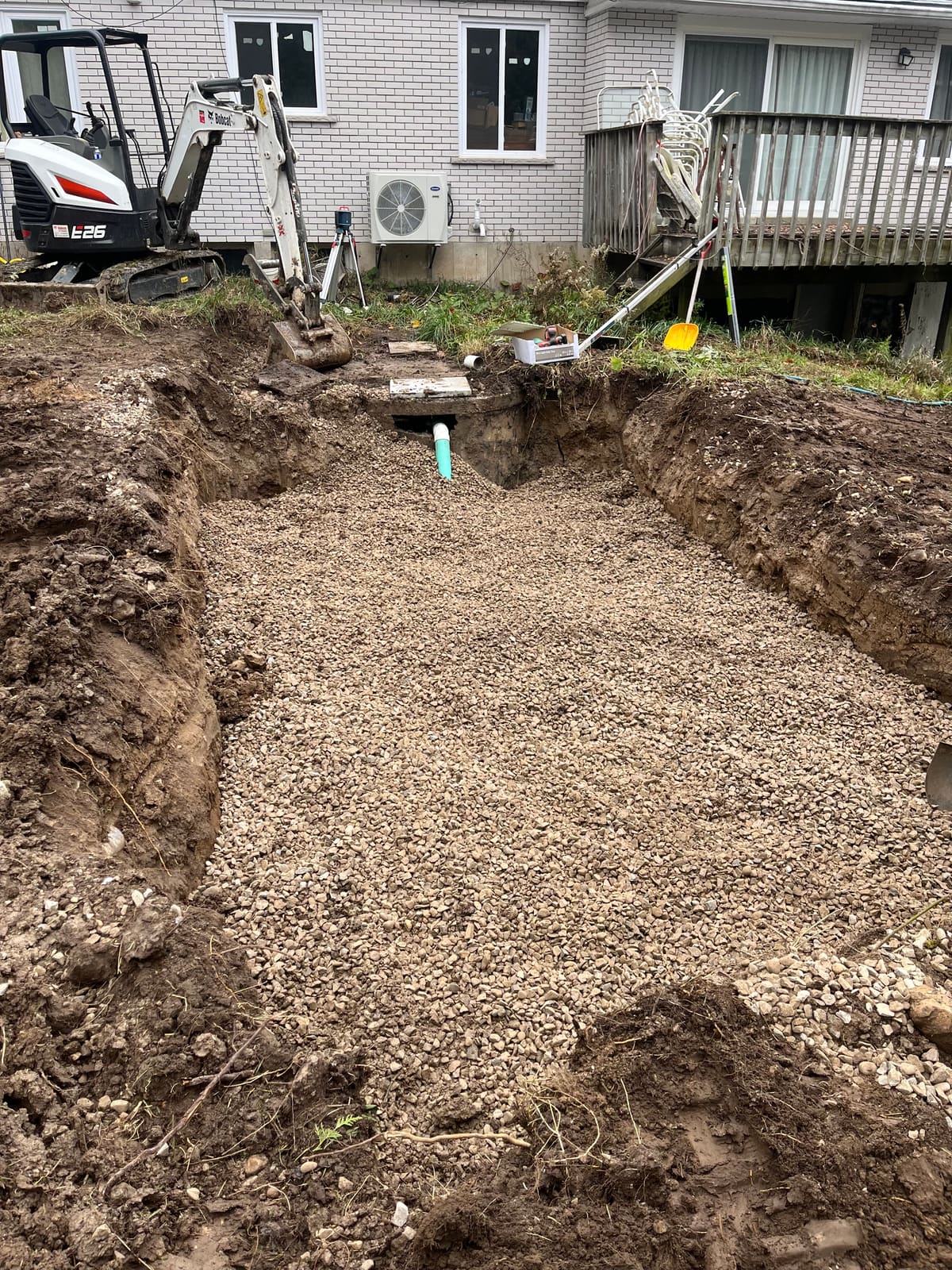 Septic bed on gravel